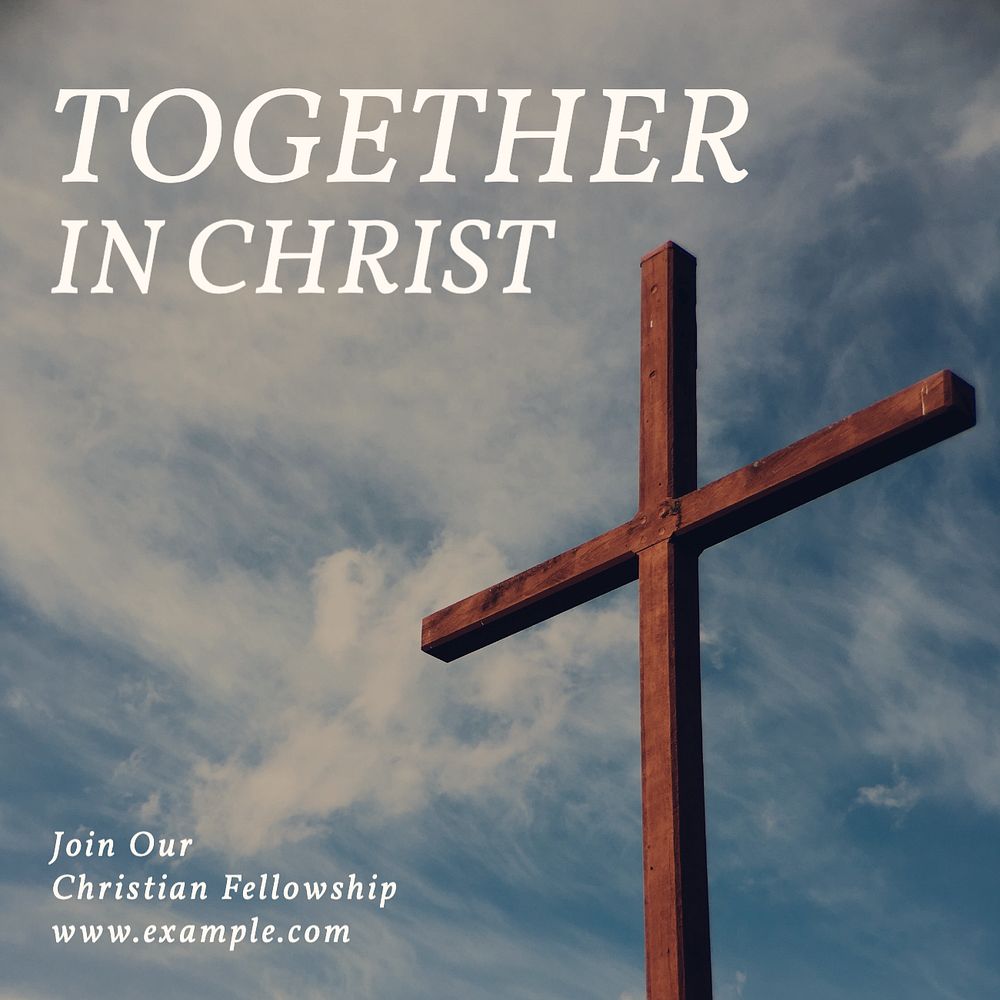 Christian fellowship Facebook post template, editable design