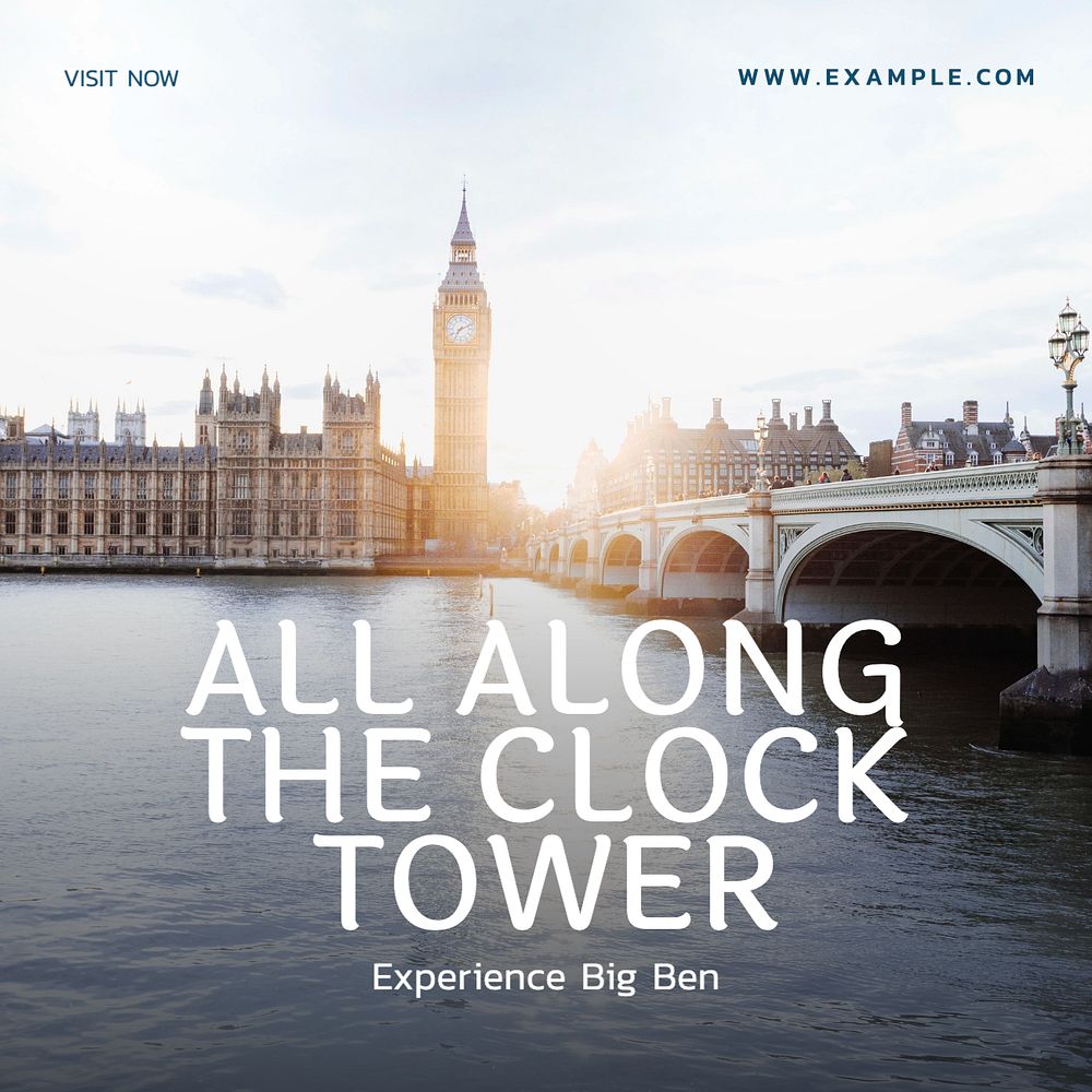 Big Ben Facebook post template, editable design