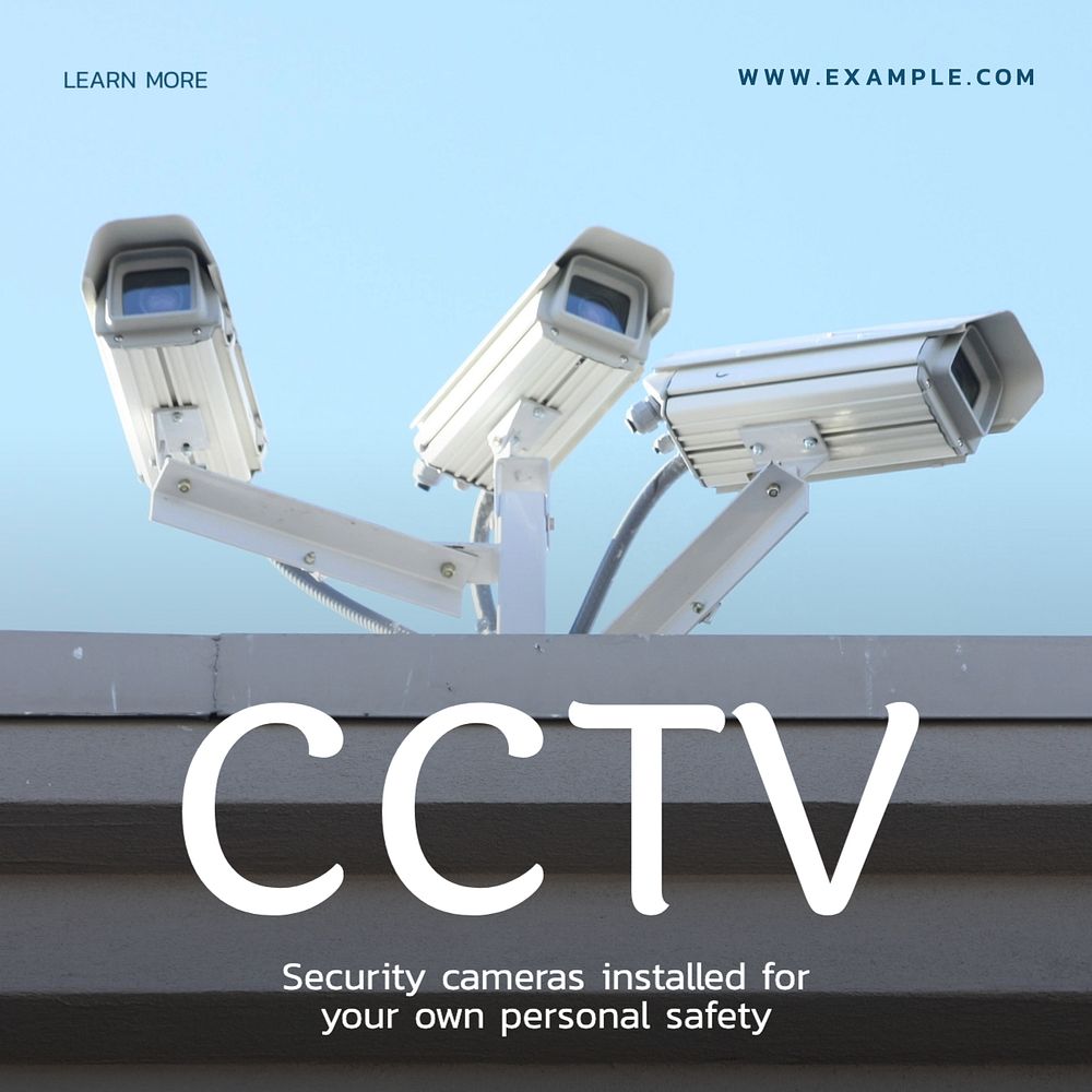 CCTV Facebook post template, editable design