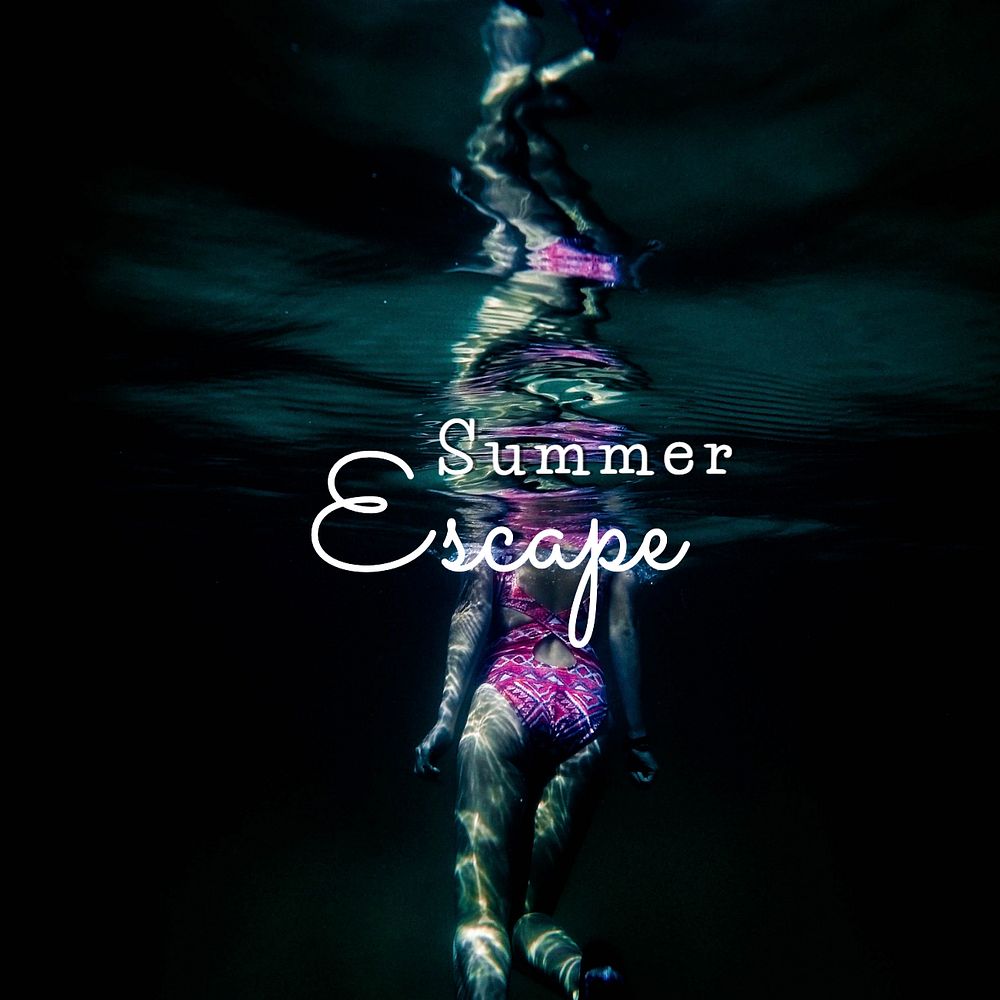 Summer escape Facebook post template, editable design