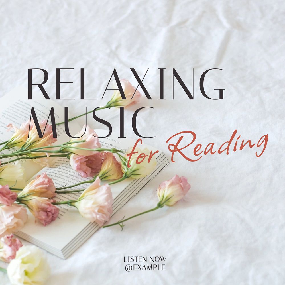 Relaxing music Facebook post template, editable design