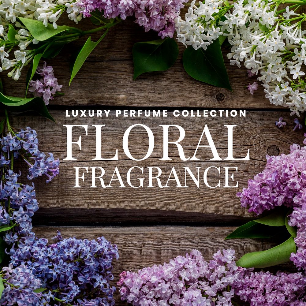 Floral fragrance Facebook post template, editable design