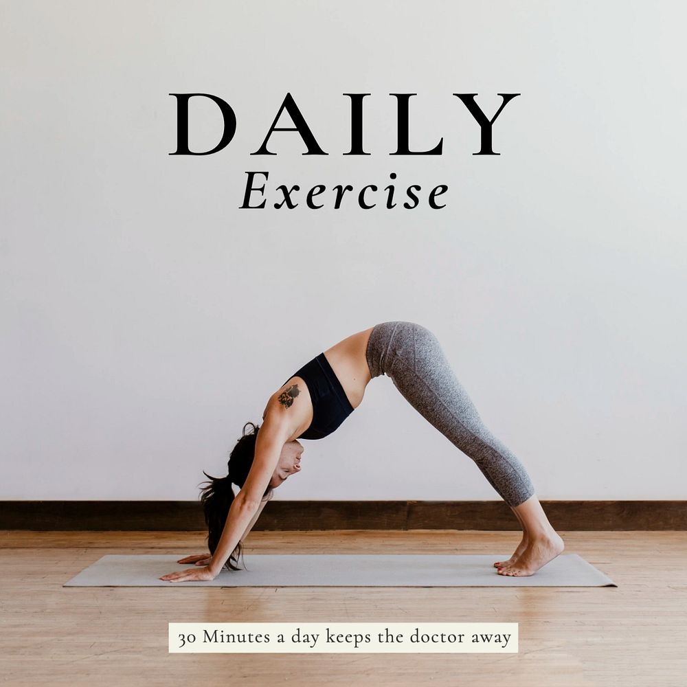 Daily exercise Instagram post template