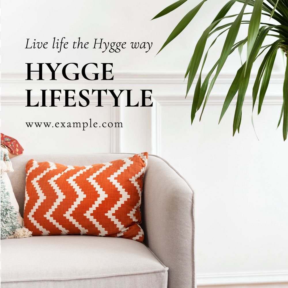 Hygge lifestyle Instagram post template