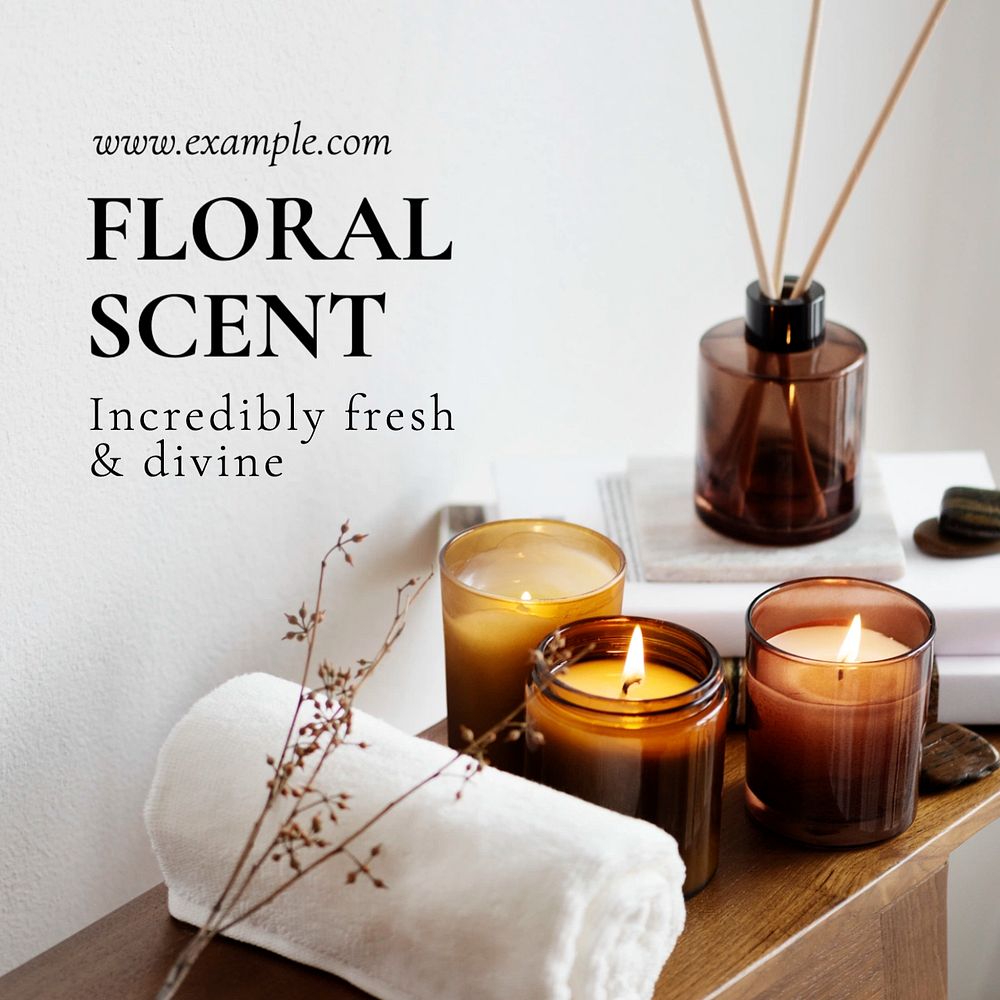 Floral scent Instagram post template