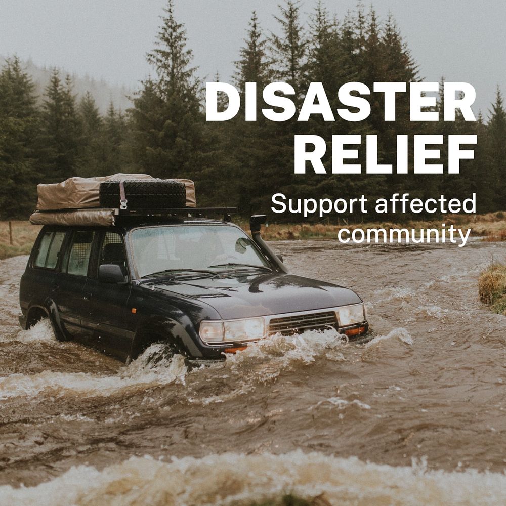 Disaster relief Instagram post template