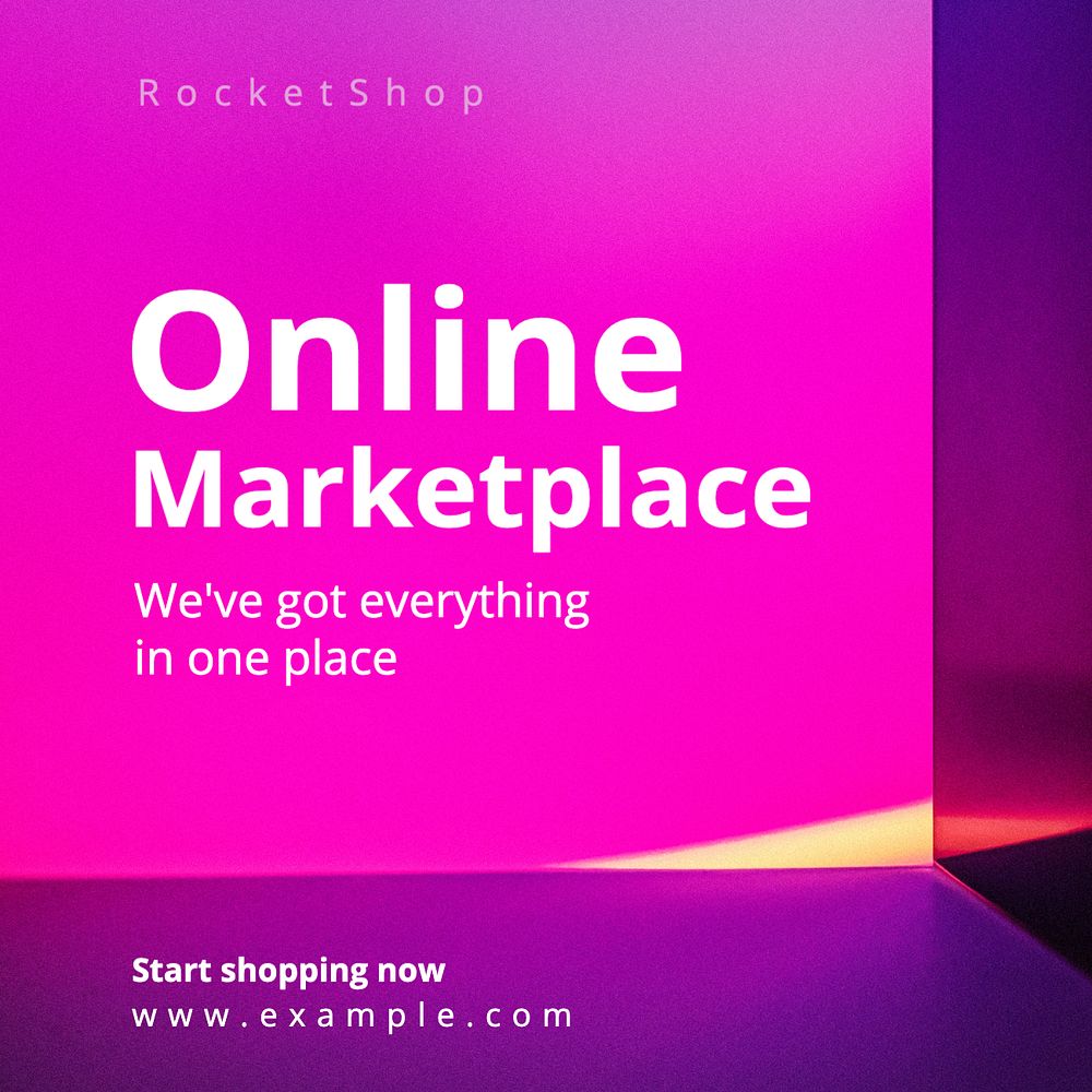 Online marketplace Instagram post template, editable text