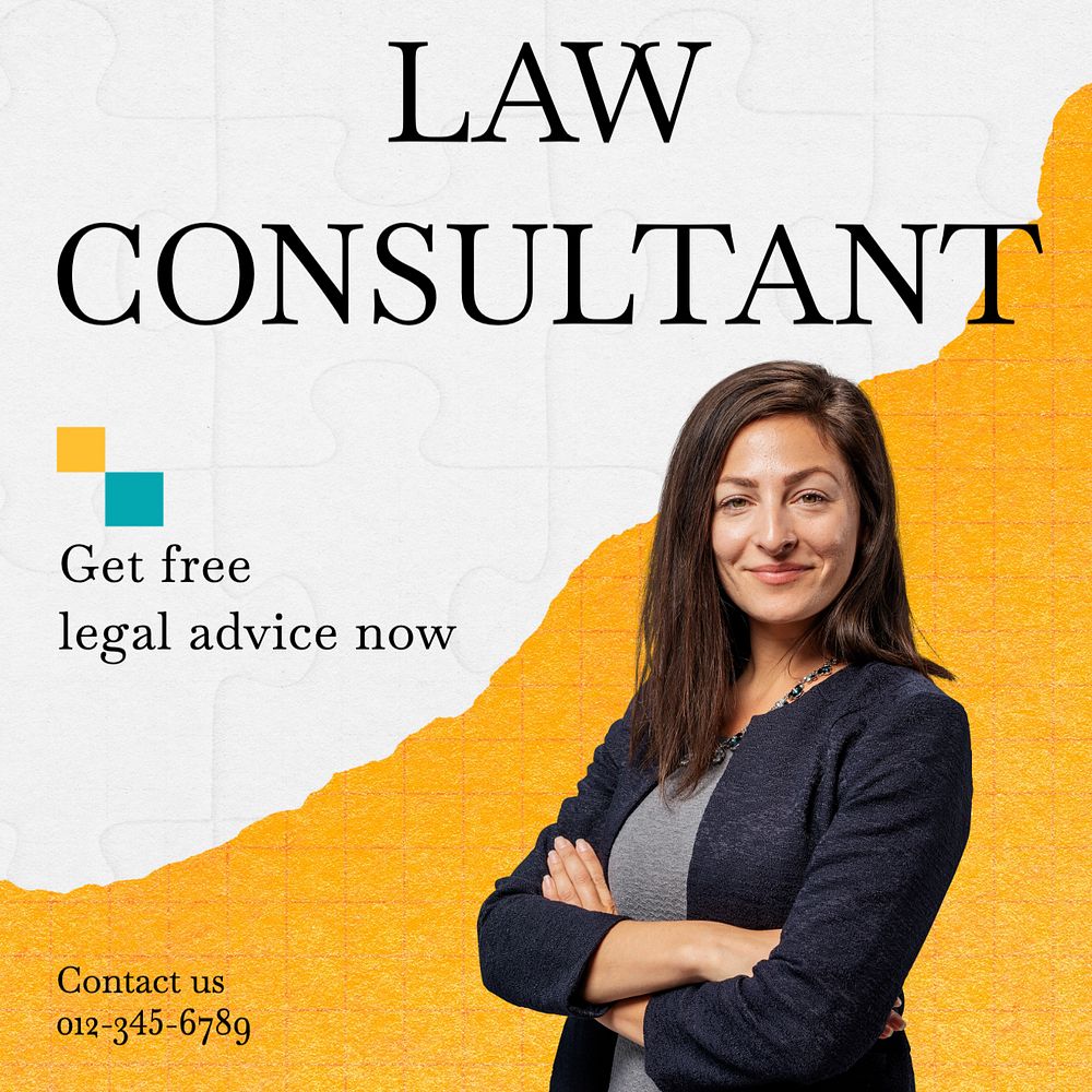 Law consultant Instagram post template, editable design