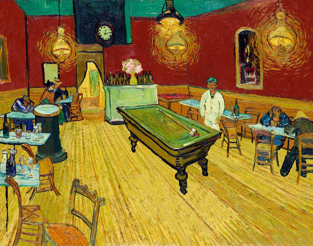 Van Gogh's editable The Night Cafe, vintage illustration. Original from the Yale University Art Gallery. Remastered by…