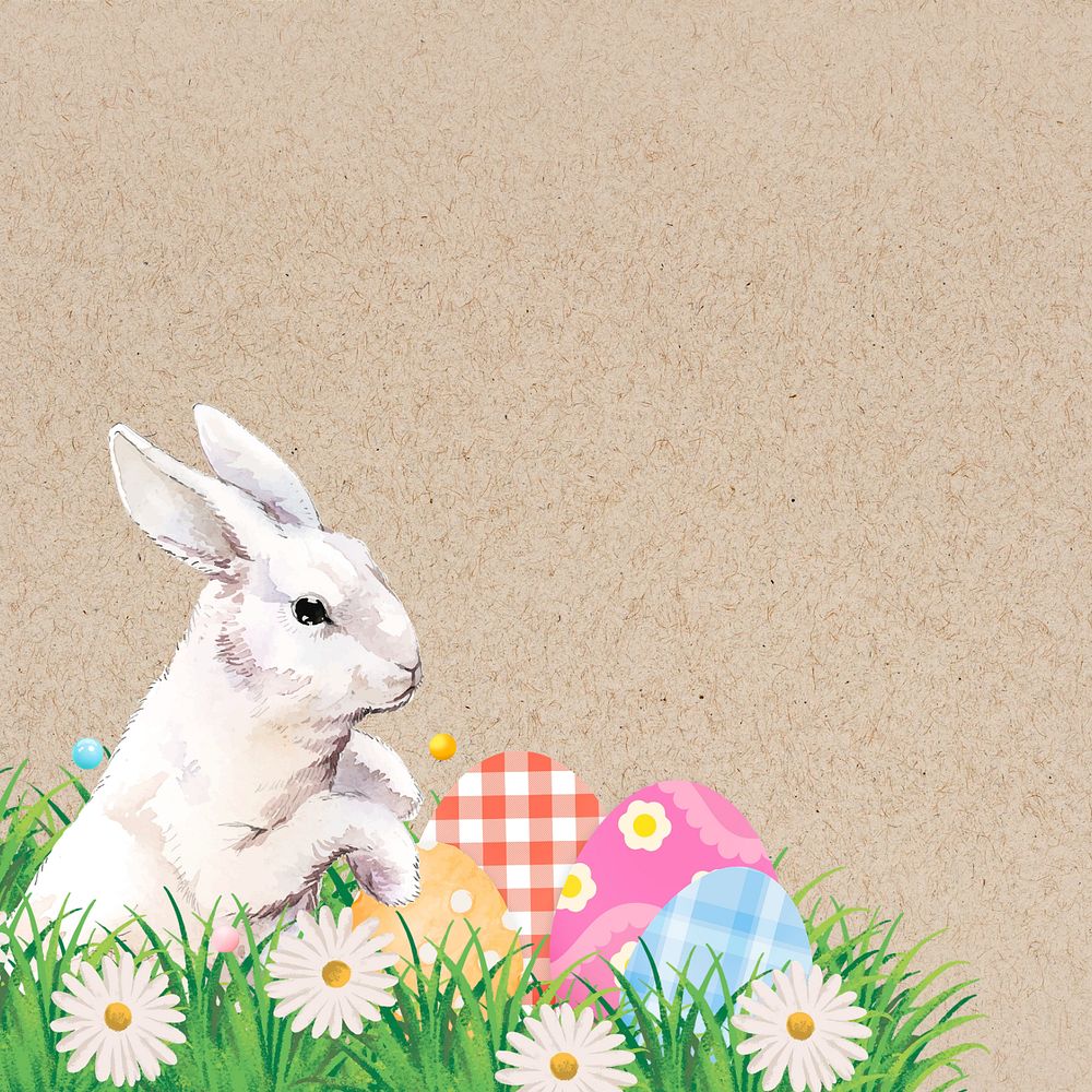 Easter bunny border background, editable design