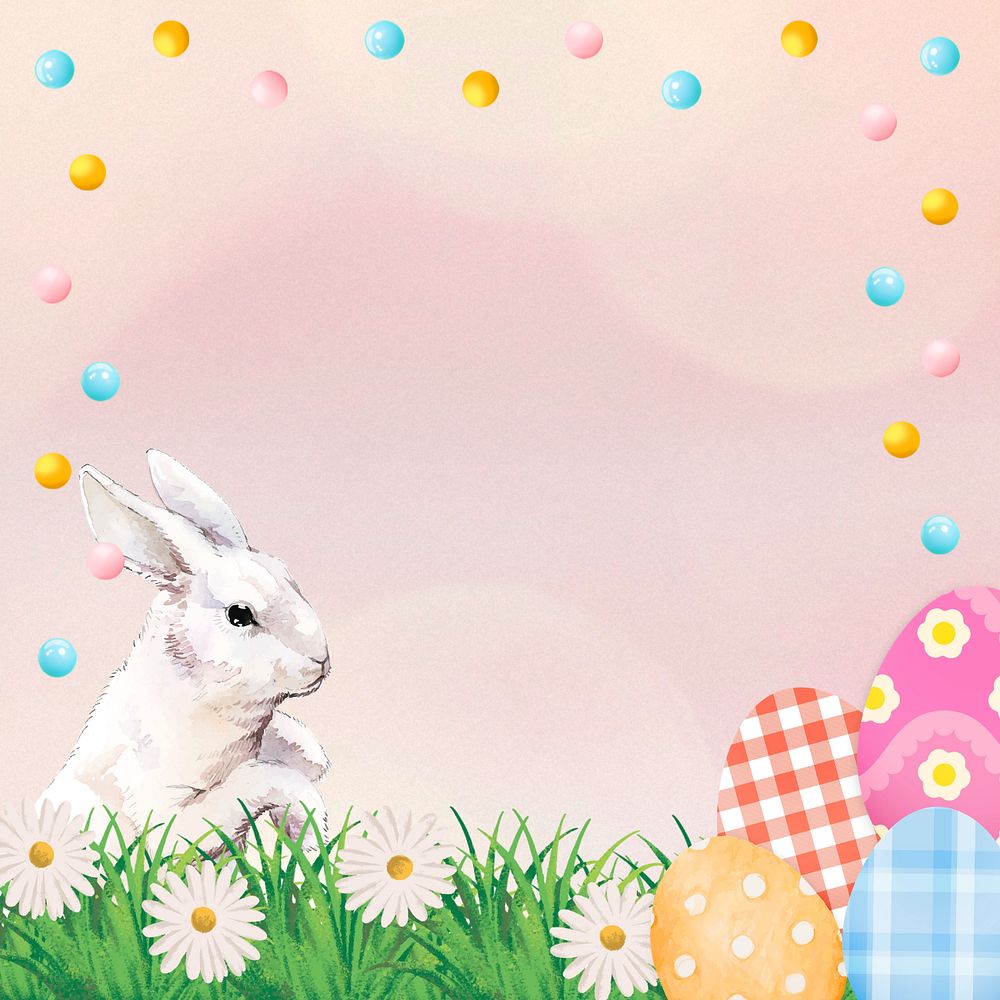 Easter bunny frame background, editable design