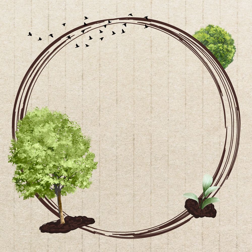 Trees aesthetic frame, creative remix, editable design