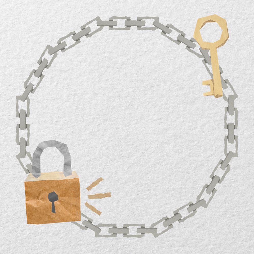 Lock and key frame, creative remix, editable design