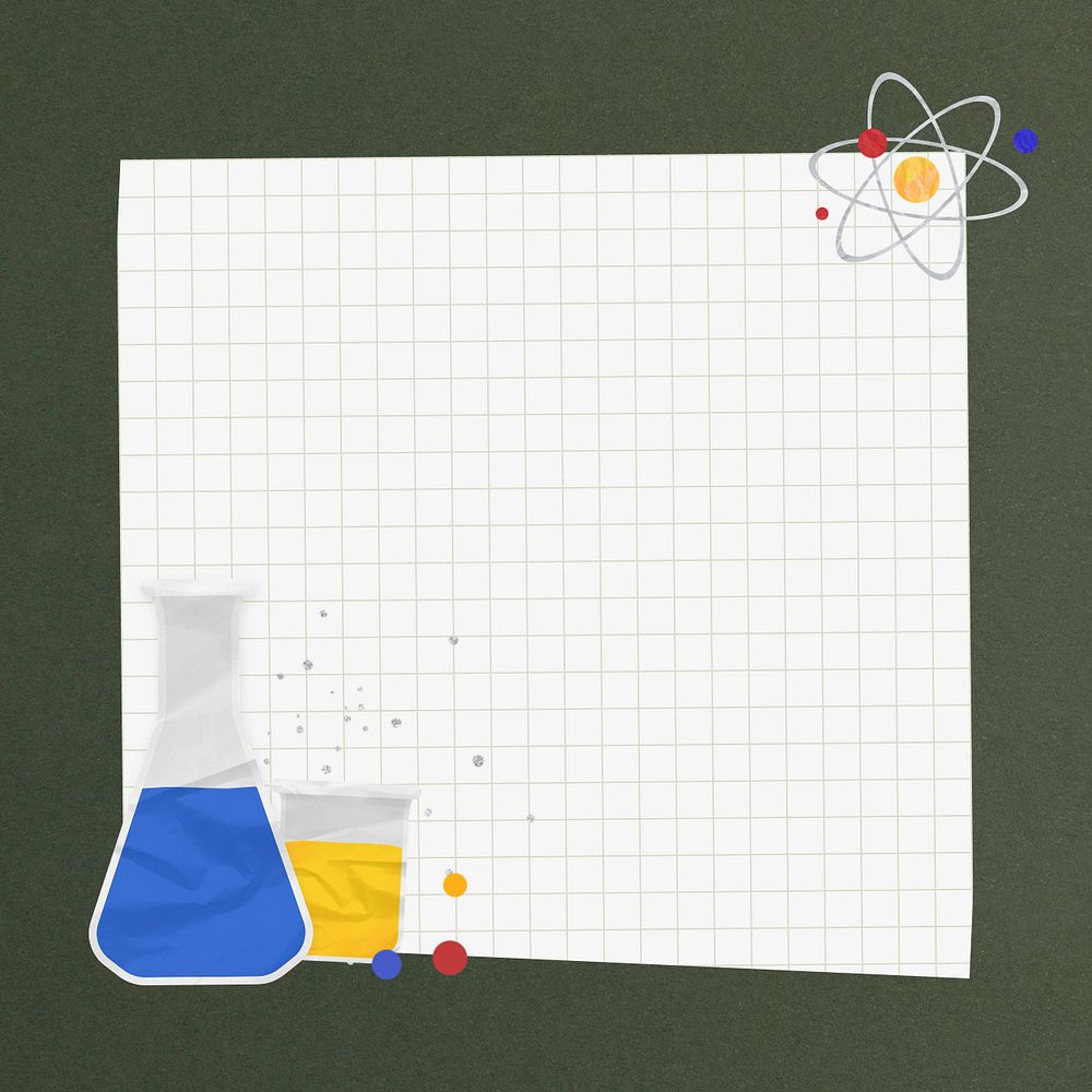 Science experiment, note paper remix, editable design