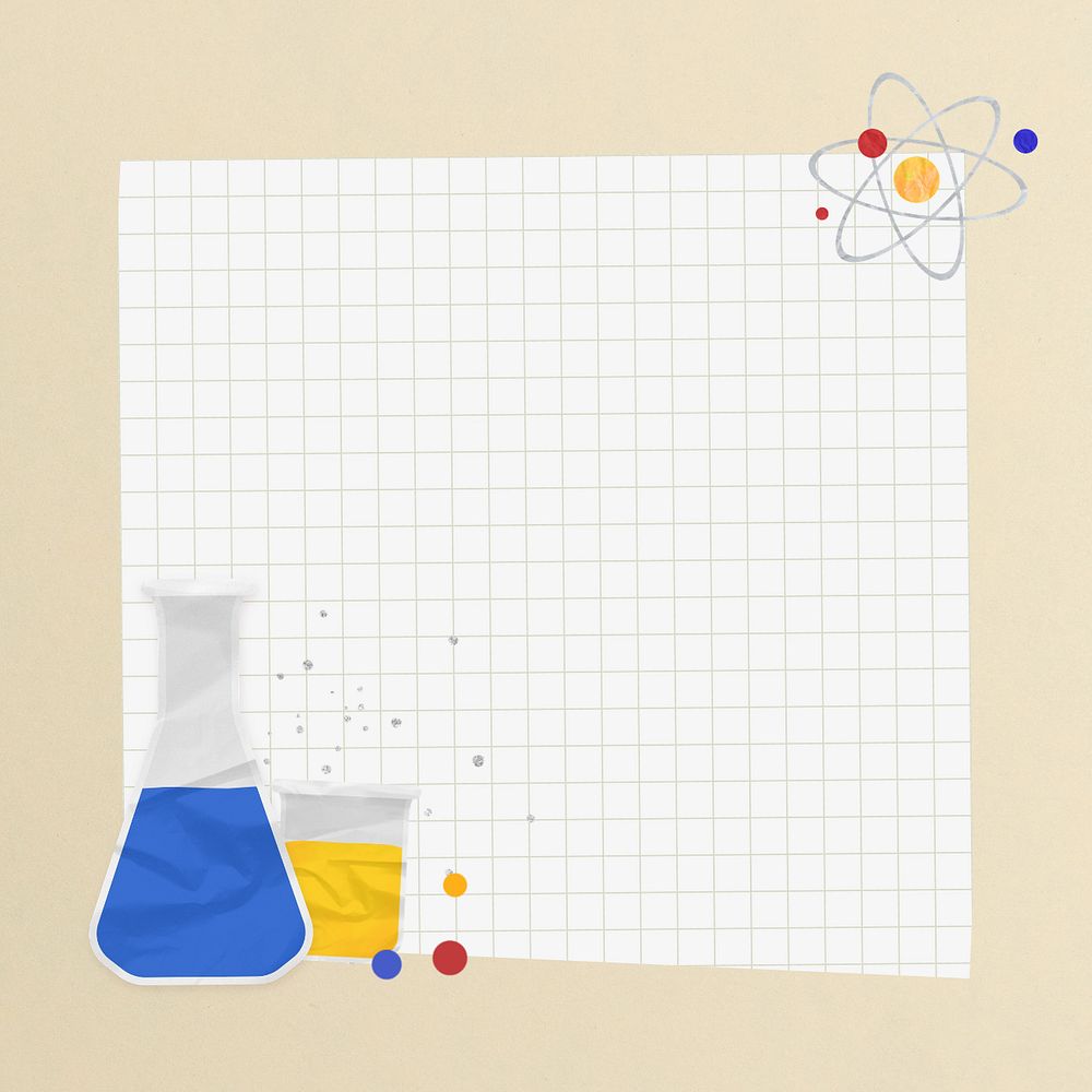 Science experiment, note paper remix, editable design