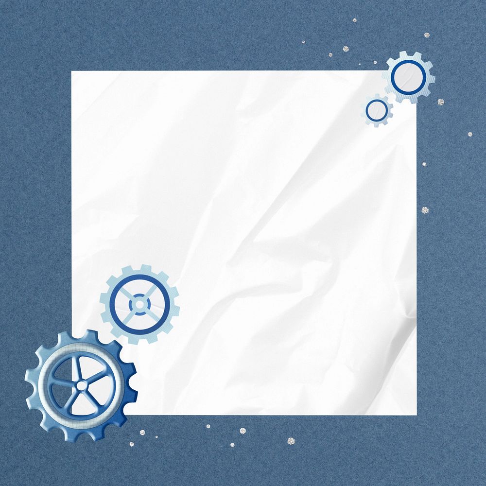 Business cogwheel, note paper remix, editable design