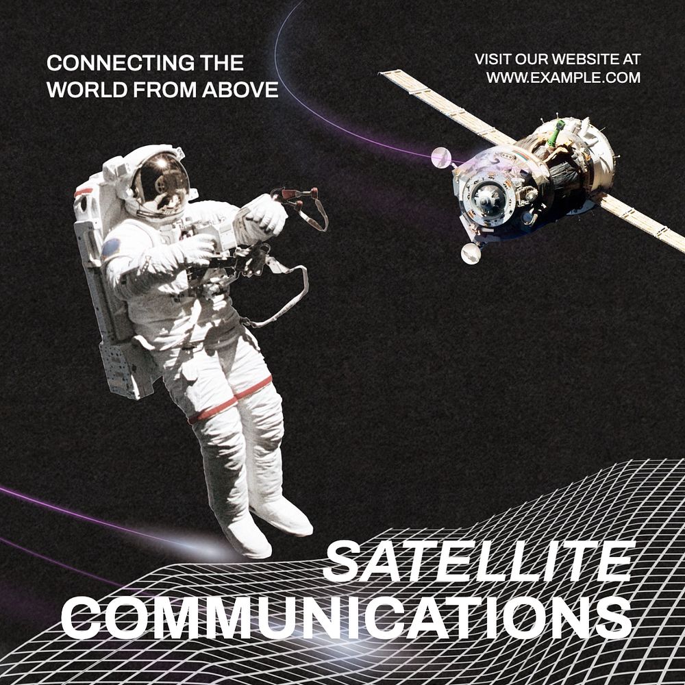 Satellite technology Instagram post template, editable text