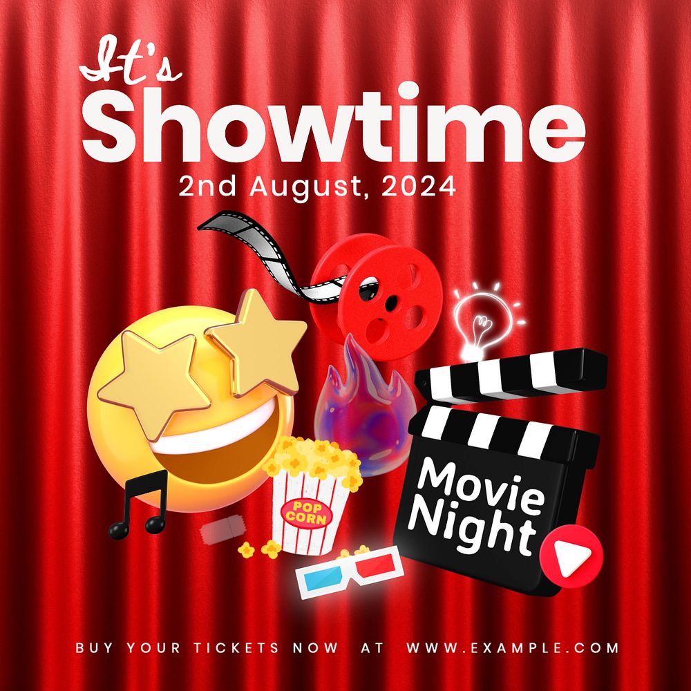 It's showtime Facebook post template, editable design