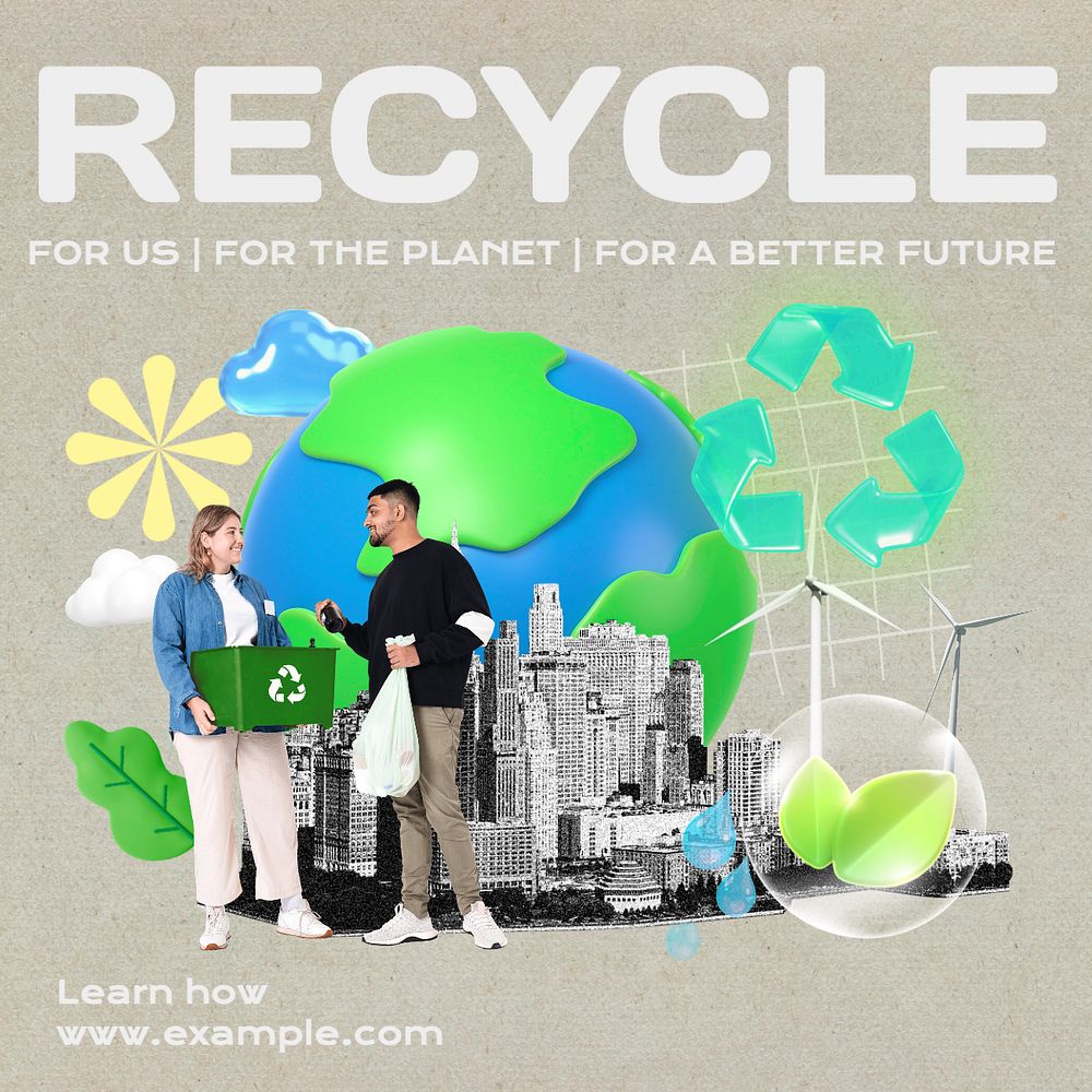 Recycle environment template, editable design