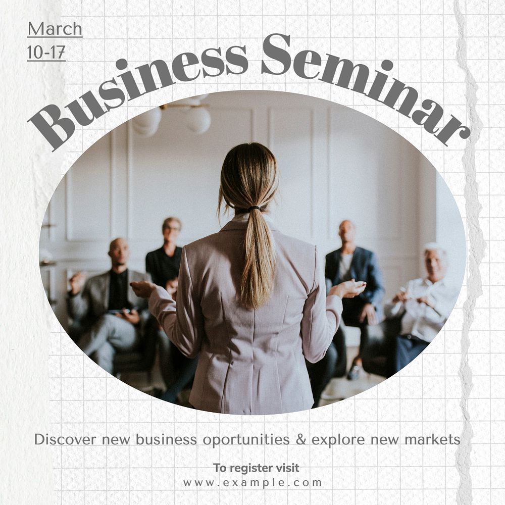 Business Seminar Instagram post template, editable text