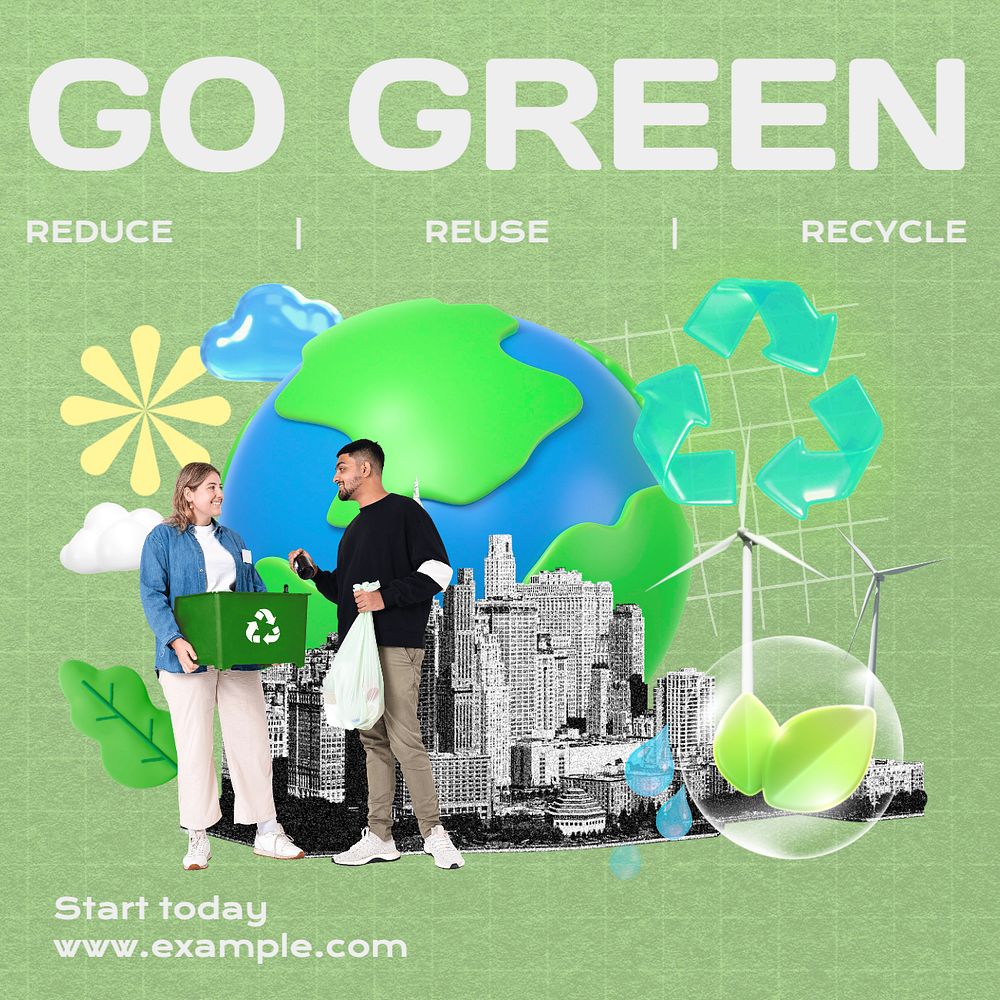 Go green environment template, editable design