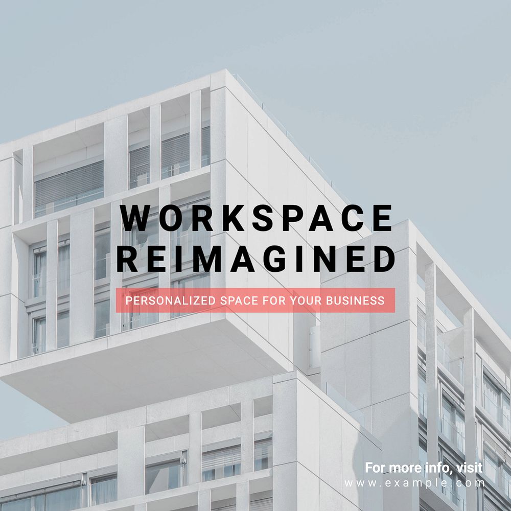 Office workspace Instagram post template