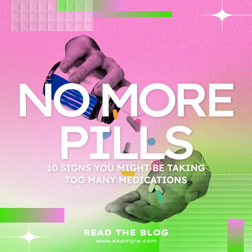 Pills & medication Instagram post template, editable design