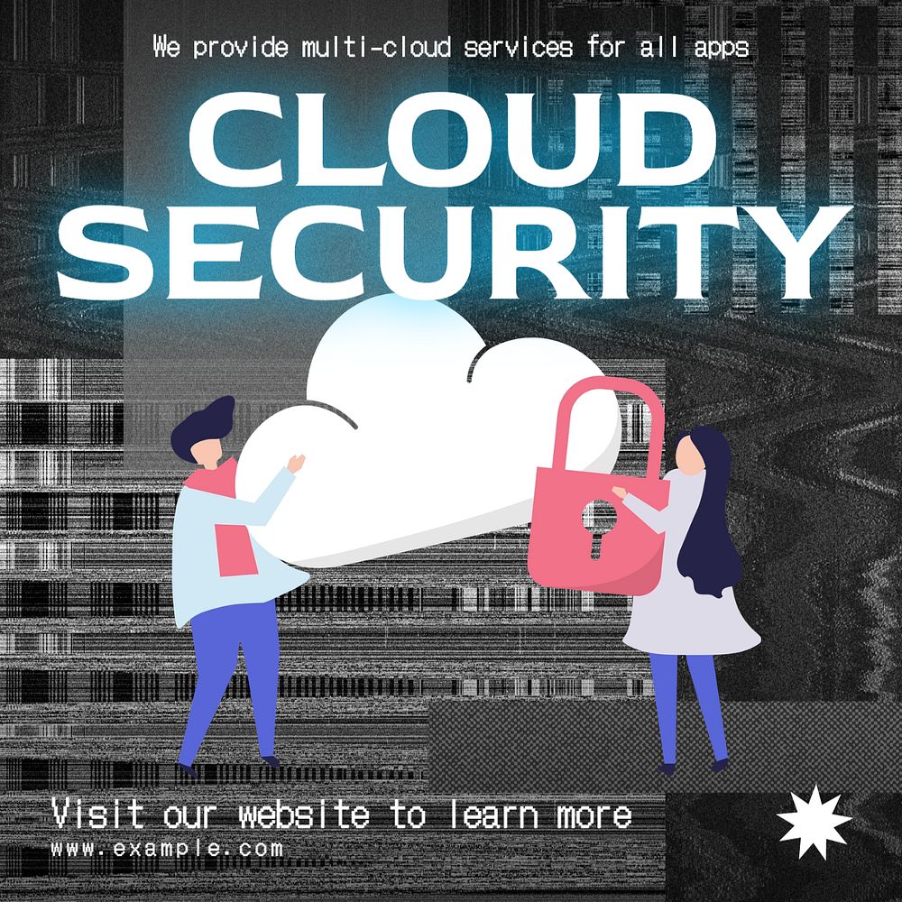 Cloud security Instagram post template, editable design