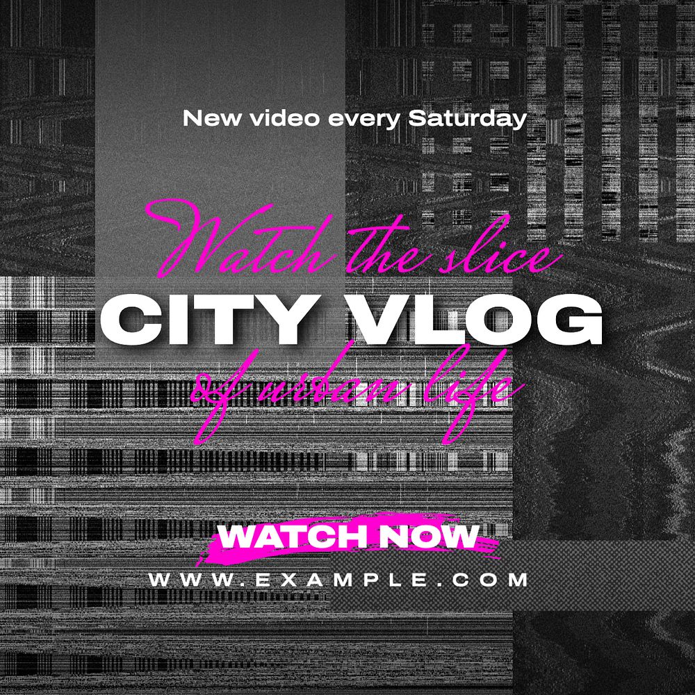 City life Instagram post template, editable text