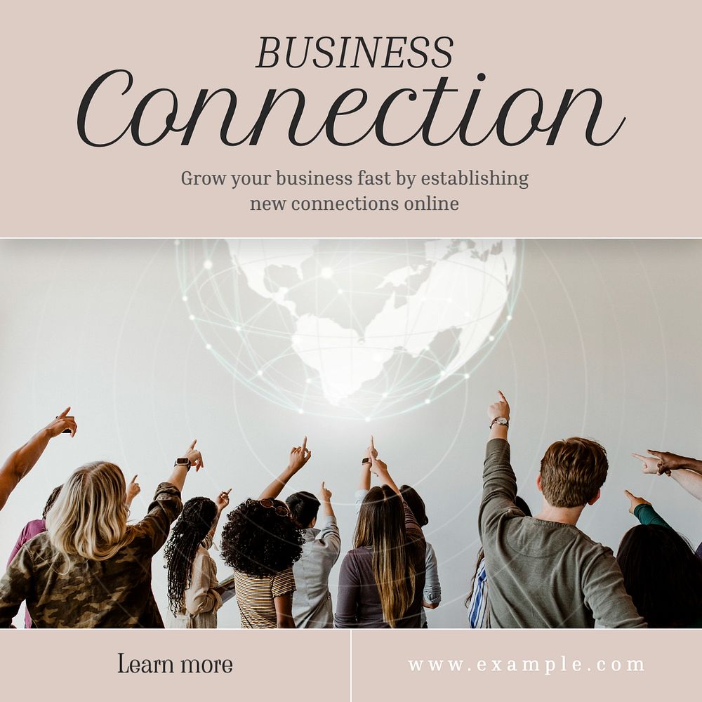 Business connection Facebook post template, editable design