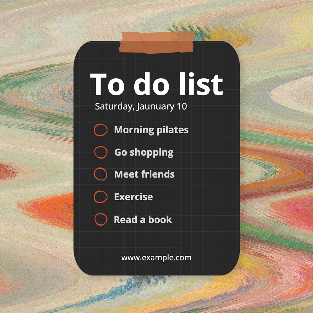 To do list Instagram post template, editable design