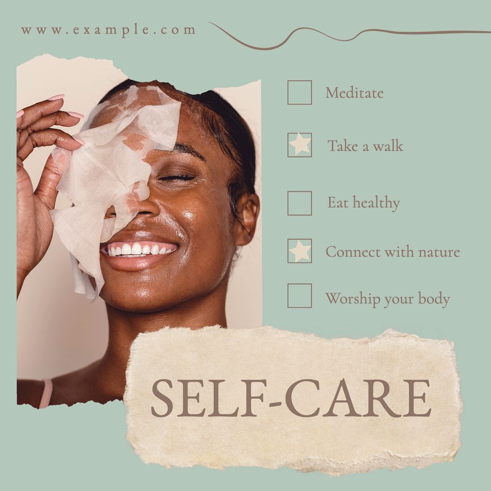 Self-care Instagram post template, editable design