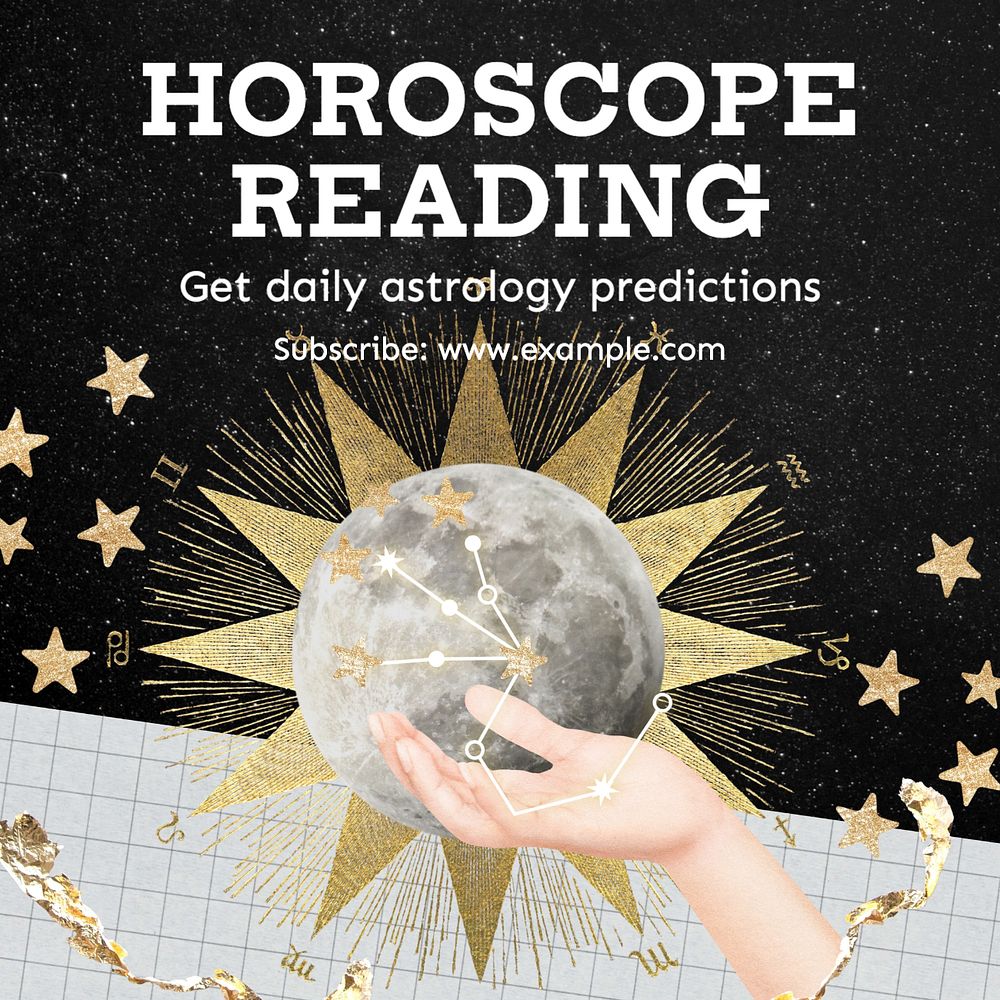 Horoscope Instagram post template, editable text