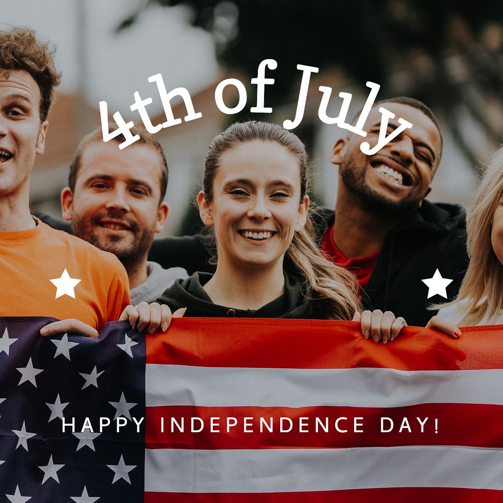 Independence Day Instagram post template, editable text