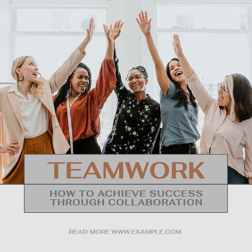 Teamwork Instagram post template, editable design