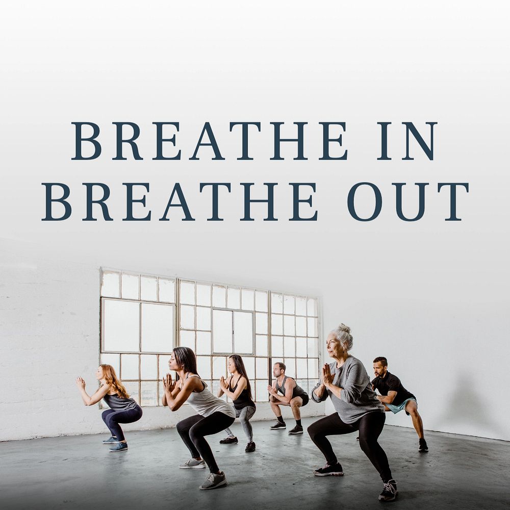 Breathe Instagram post template, editable text