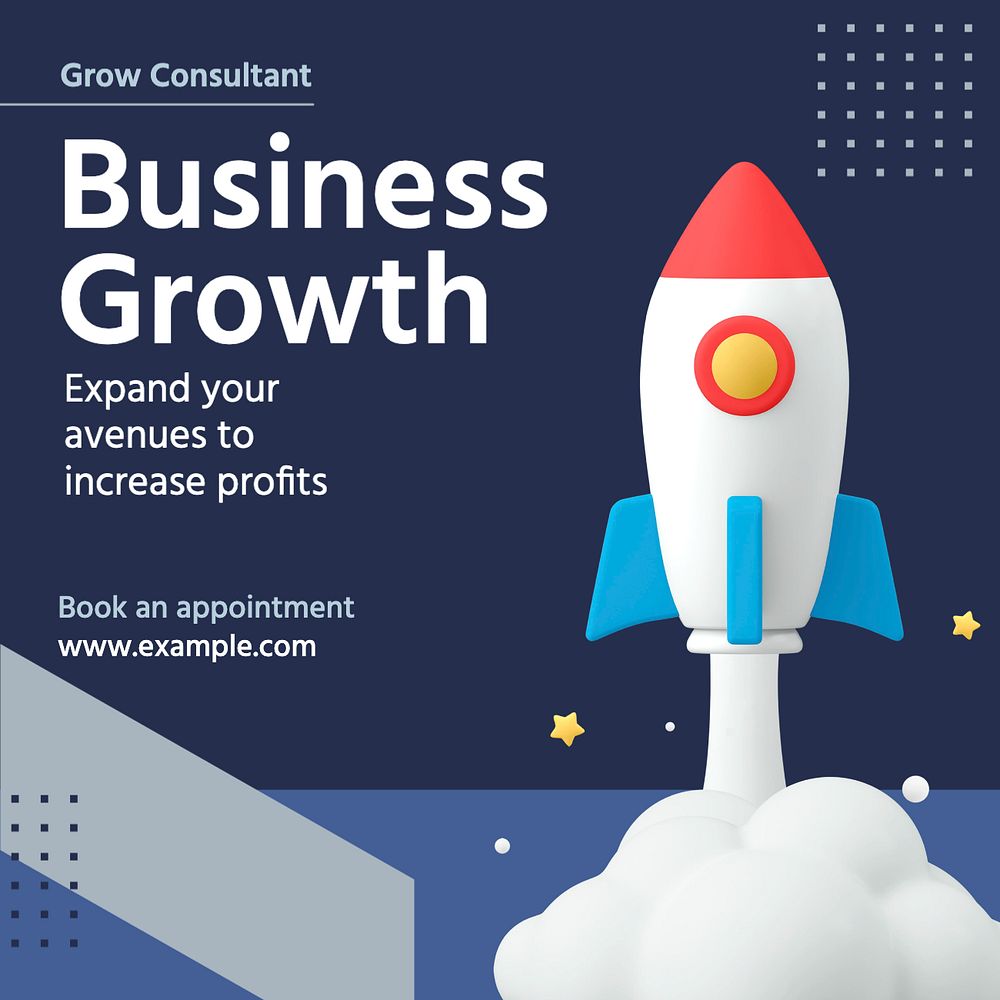 Business growth Instagram post template, editable text