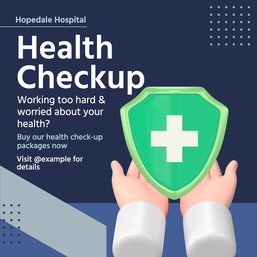 Health checkup Instagram post template, editable text