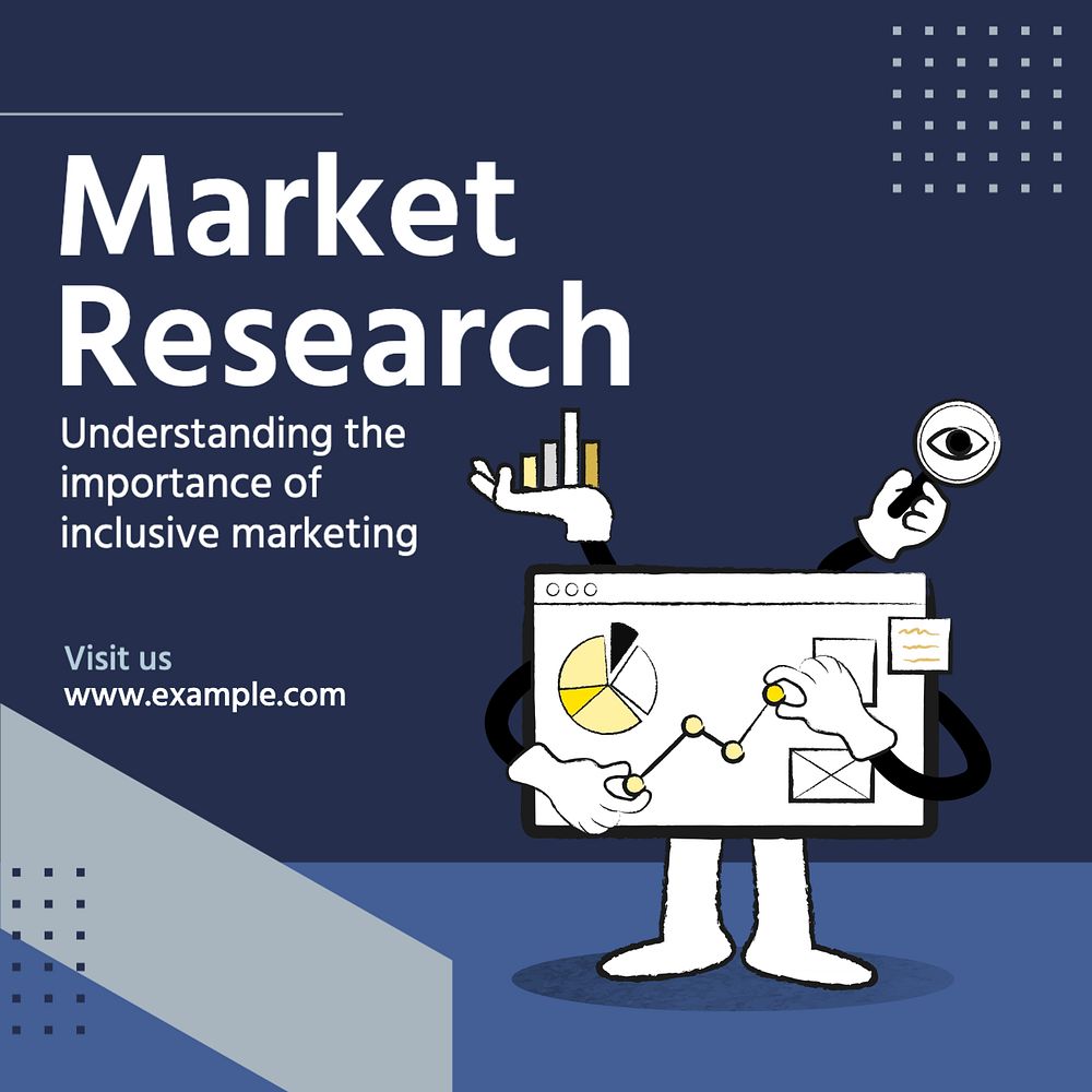 Market research Instagram post template, editable text