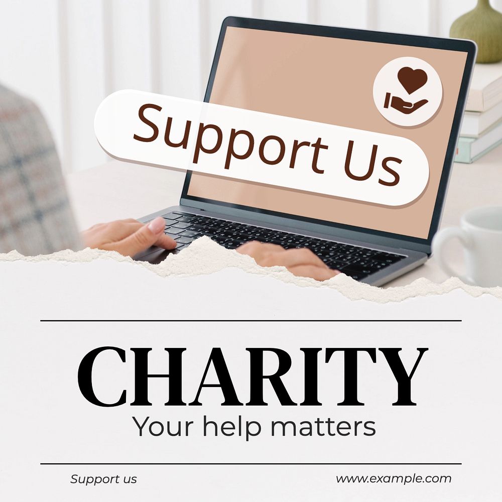 Charity Instagram post template, editable design