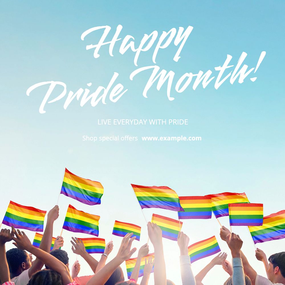 Happy Pride Month Instagram post template, editable design