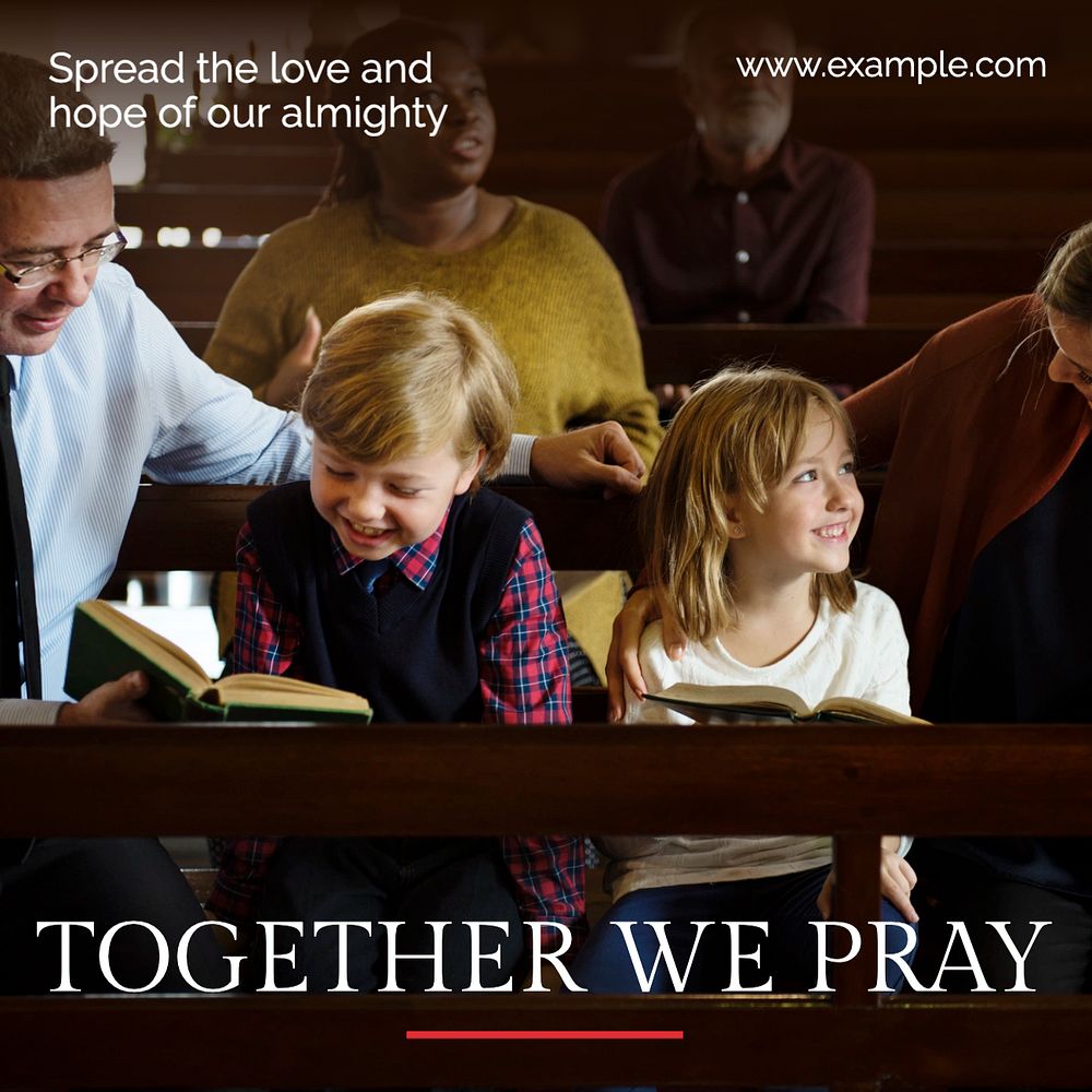 Together we pray Instagram post template, editable text