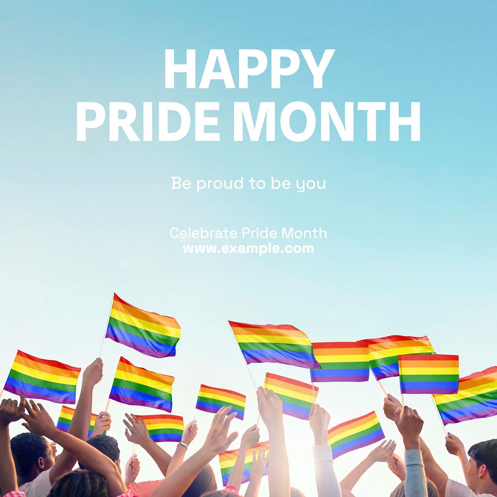 Happy pride month Instagram post template, editable design