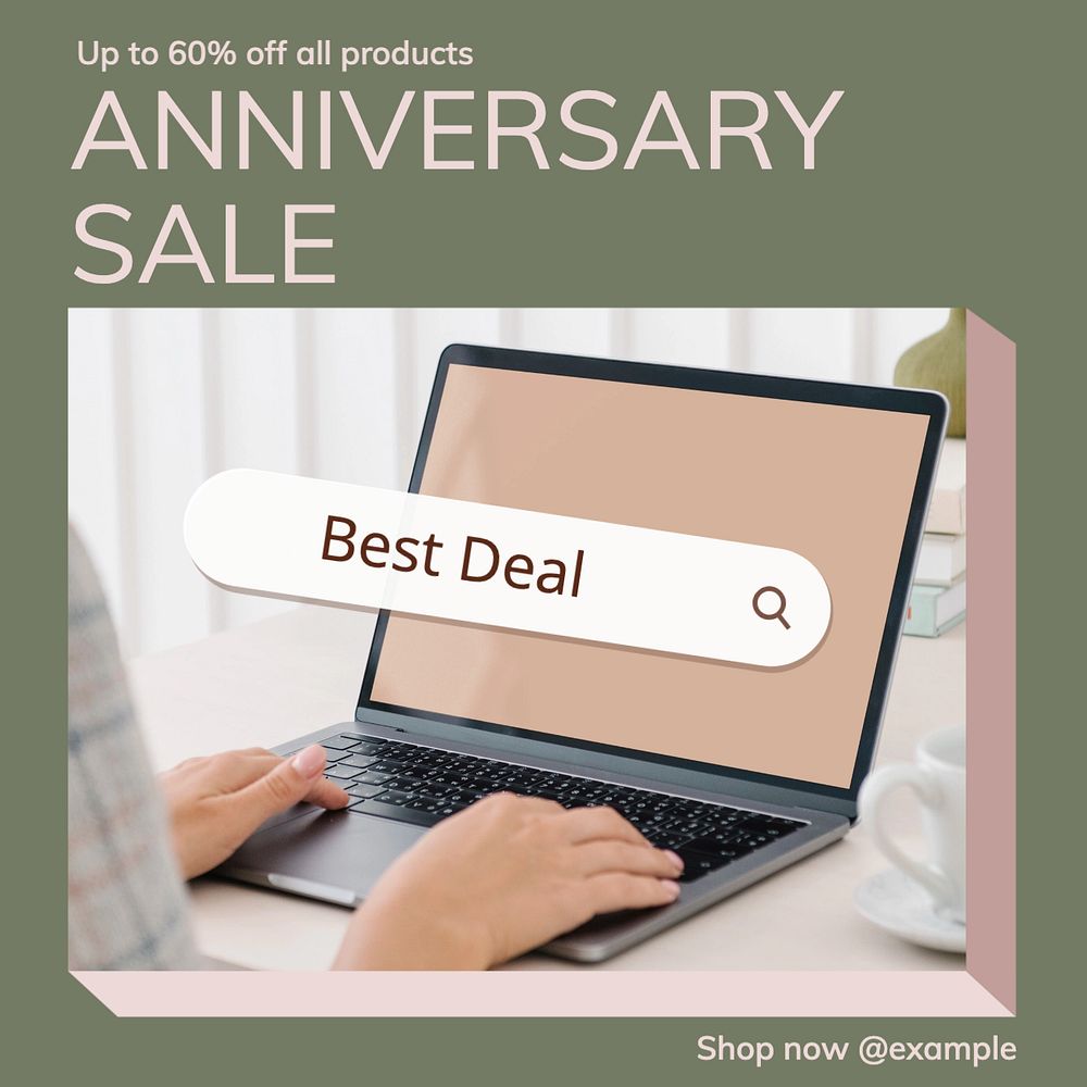 Anniversary sale Instagram post template, editable design