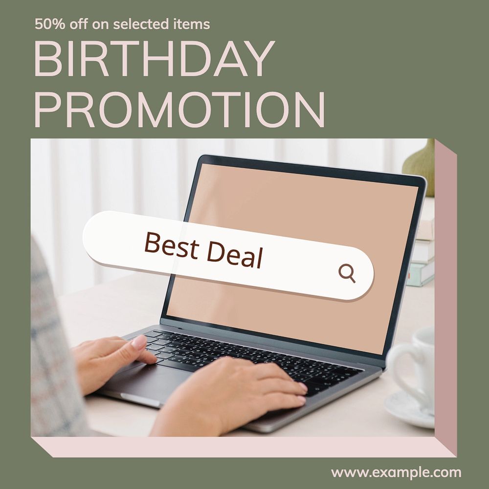 Birthday promotion Instagram post template, editable design