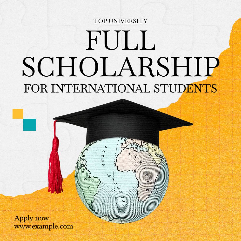Full scholarship Instagram post template, editable design