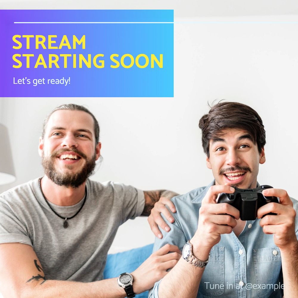 Streaming soon Instagram post template, editable text