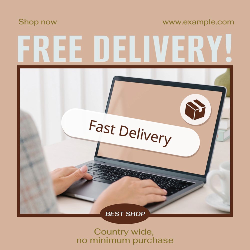 Free delivery Instagram post template, editable design