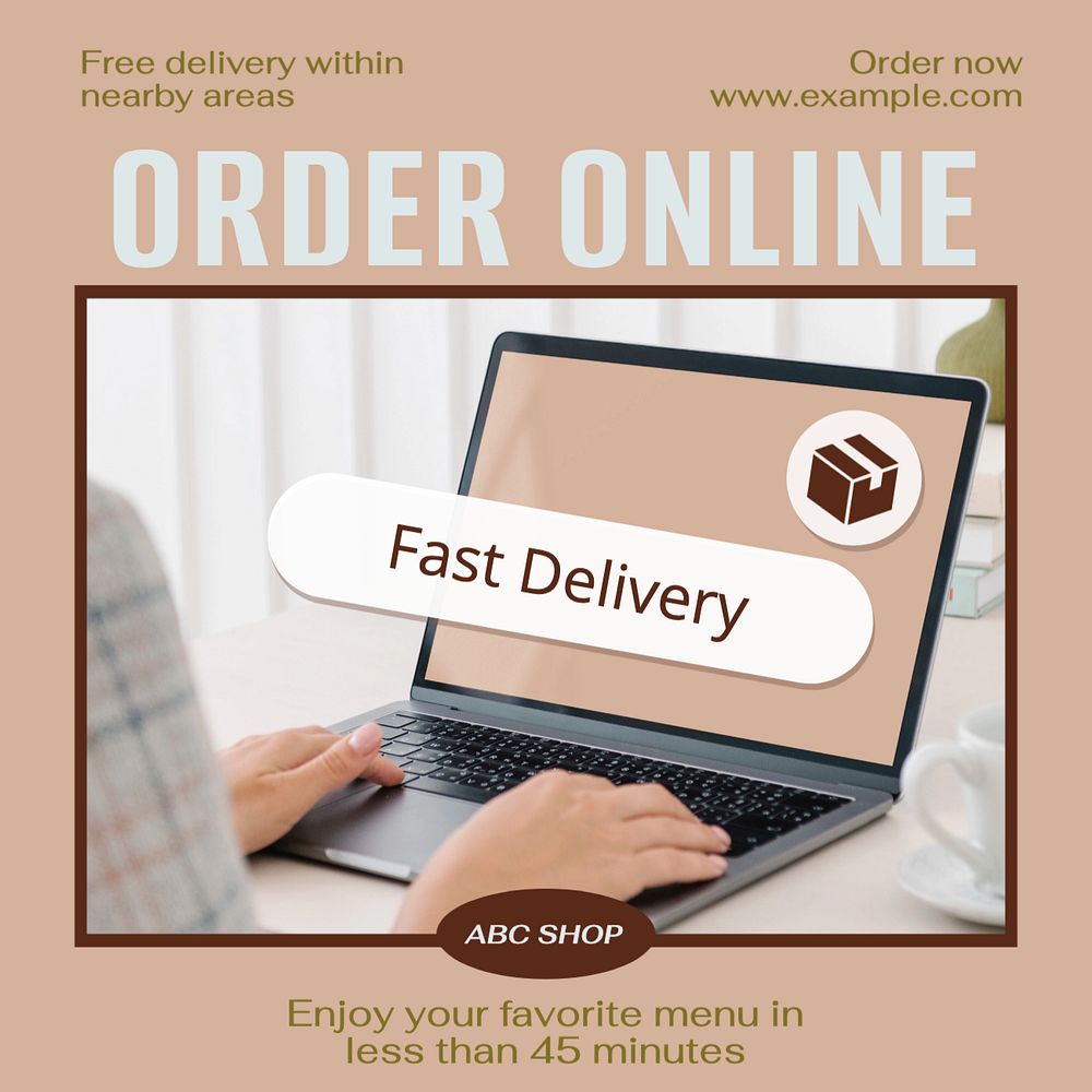 Food delivery Instagram post template, editable design