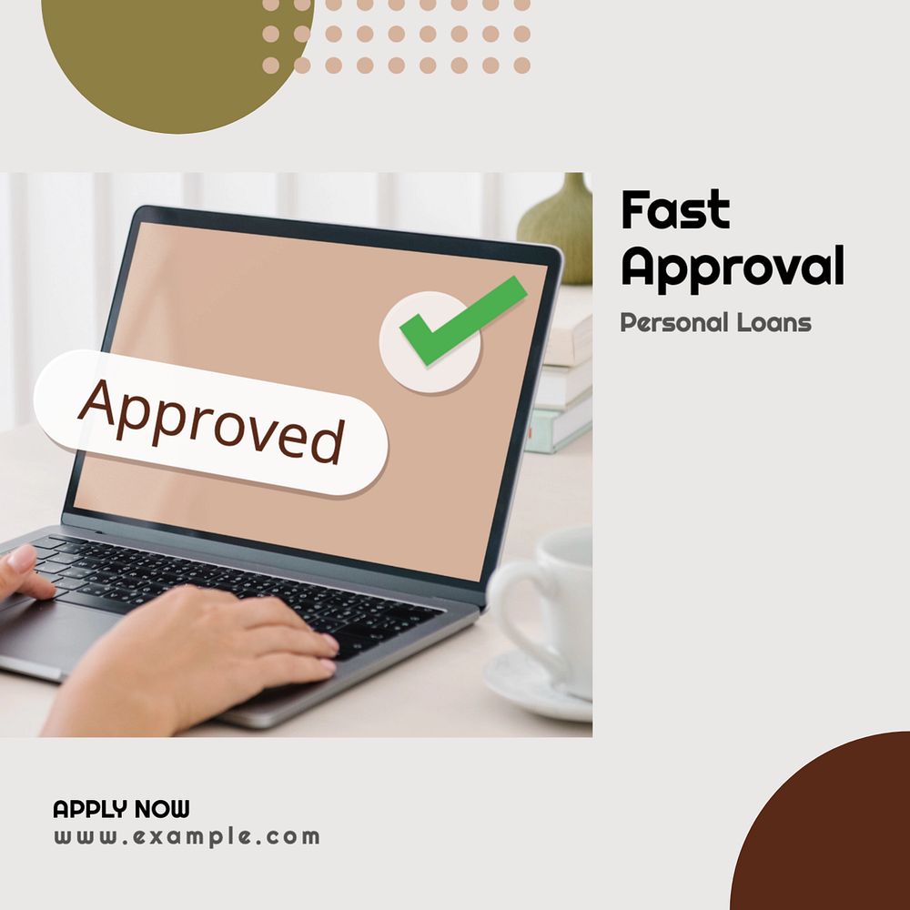 Fast approval Instagram post template, editable text